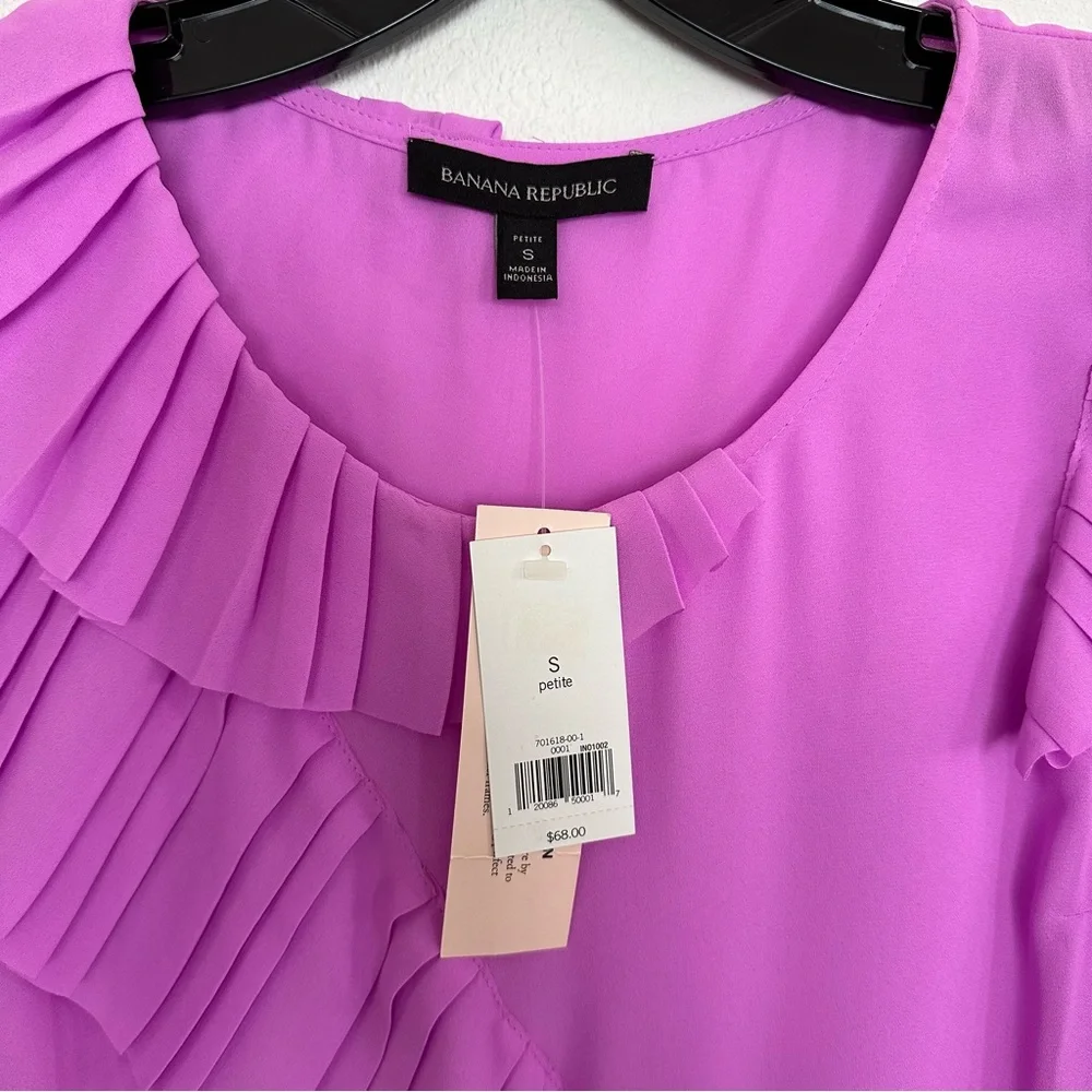 NWT Banana Republic pink/lavender ruffle top - Picture 6 of 14